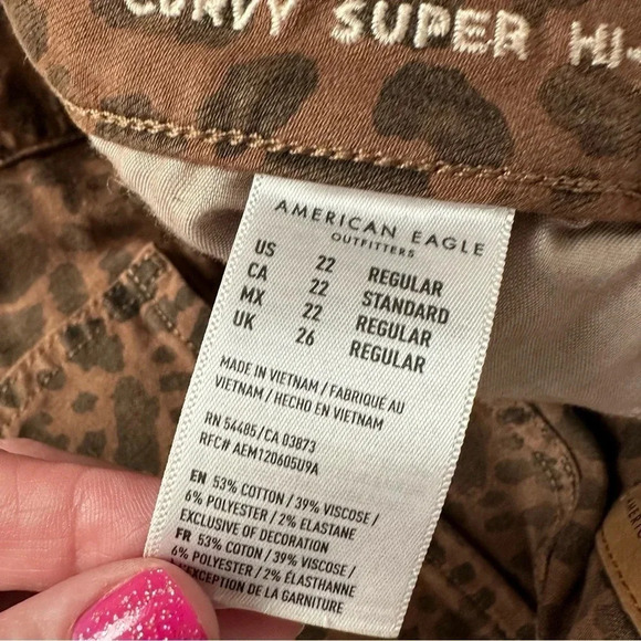 American Eagle Next Level Stretch Curvy Super High-Rise Jeggings Size 22 GUC - Picture 7 of 9